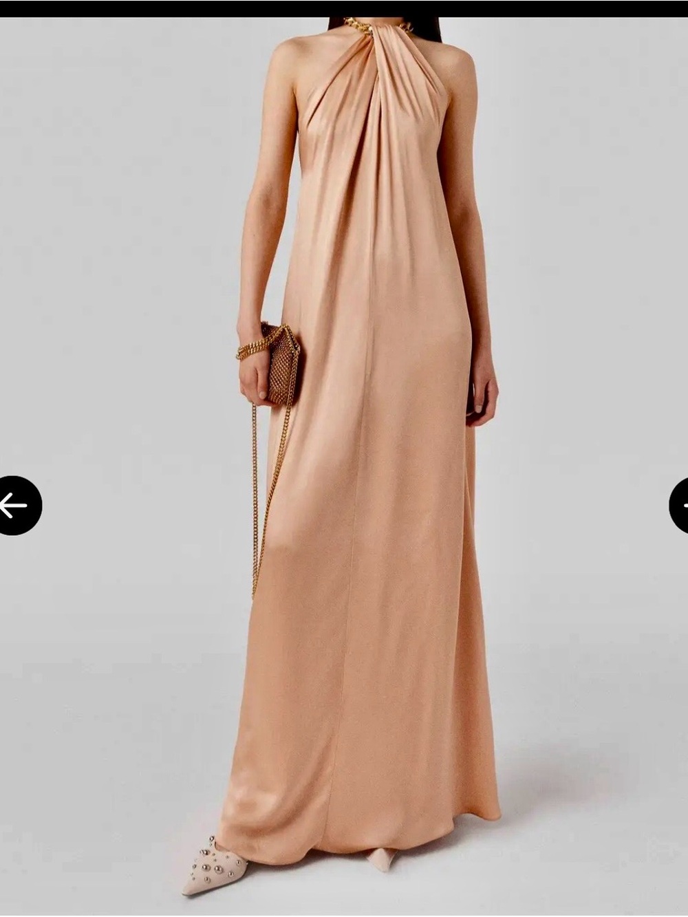 Stella McCartney Peach Halter-Neck Maxi Dress